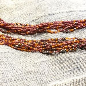 Rich brownish gold seed beaded 10 1/2 necklace